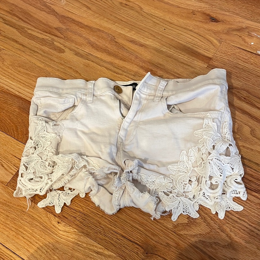 Express light denim shorts